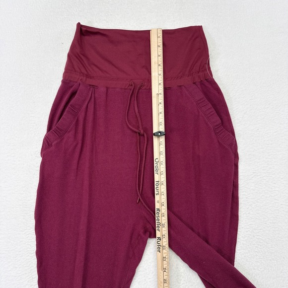 Free People Meditate Me Pants Large Red High Rise Yoga FP Movement Harem - Picture 10 of 10